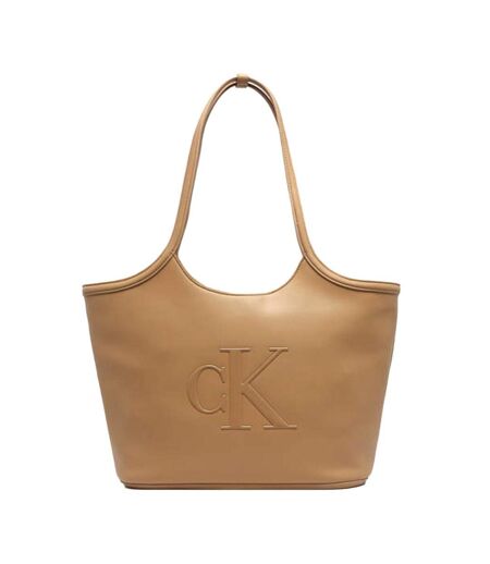Sac à main camel femme calvin klein jeans bold ck shopper