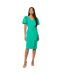 Womens/ladies belt flute midi dress green Principles-3