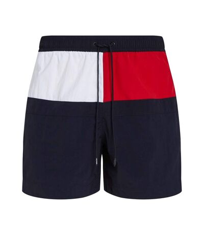 Mens Flag Mid Length Swim Shorts Blue Tommy Hilfiger