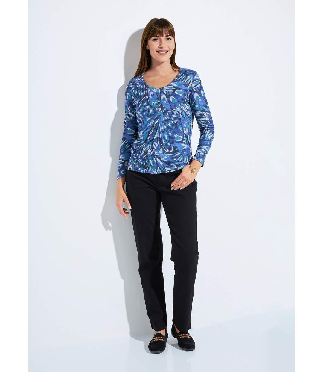 T-shirt chaud col rond imprimé-3