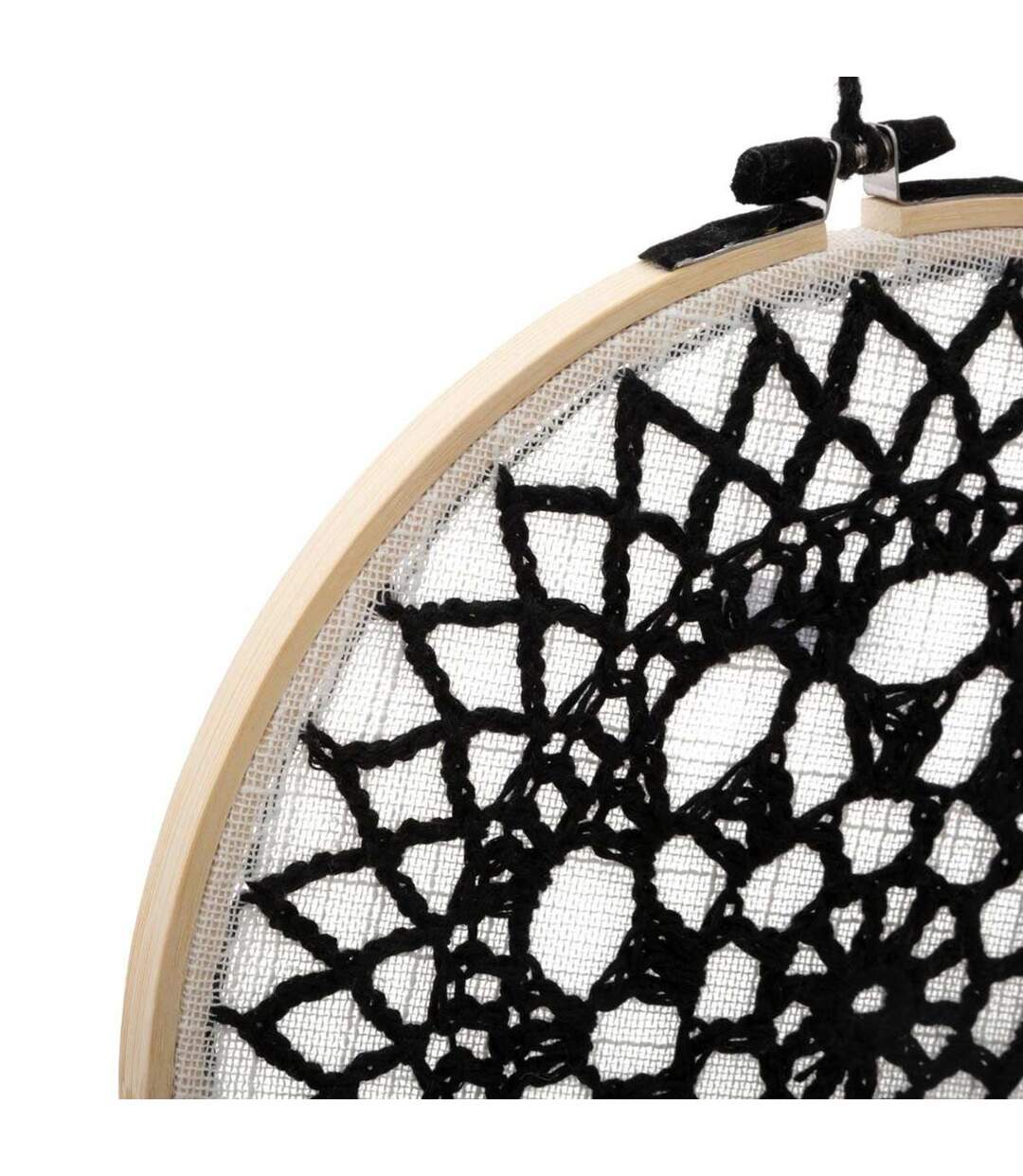 Attrape-Rêves Déco Brodé 43cm Noir-2