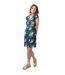 Robe courte casual chic TANIA motif fleuri bleu Coton Du Monde