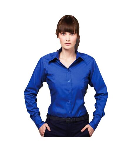 Chemise Oxford À Manches Longues Pour Dames Bleu Roi Kustom Kit