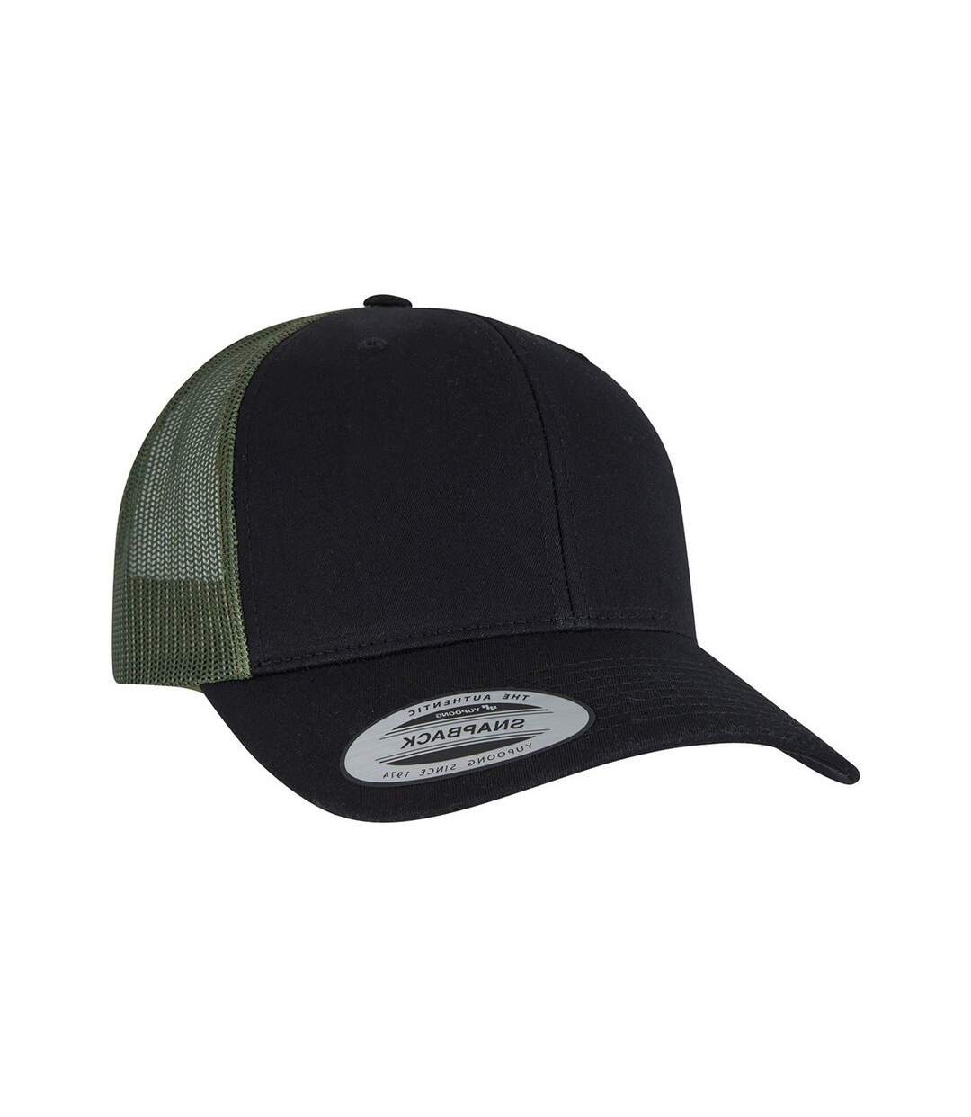 Unisex adult retro two tone trucker cap black/loden Flexfit-2