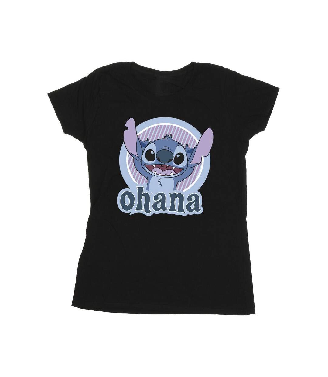 Disney Femmes/Les femmes Lilo And Stitch Ohana Circle Cotton T-Shirt (Noir) - UTBI25857-1
