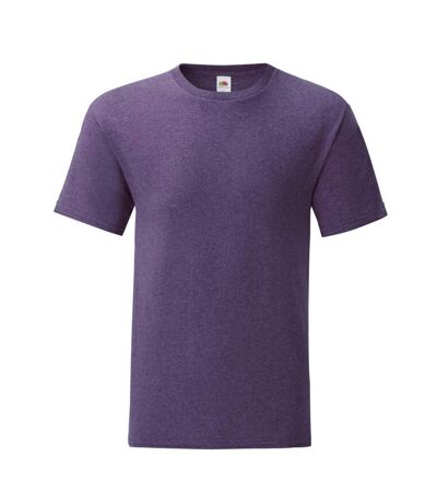 T-shirt manches courtes iconic homme violet chiné Fruit of the Loom Fruit of the Loom