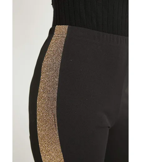 Legging taille élastiquée côtés brillants