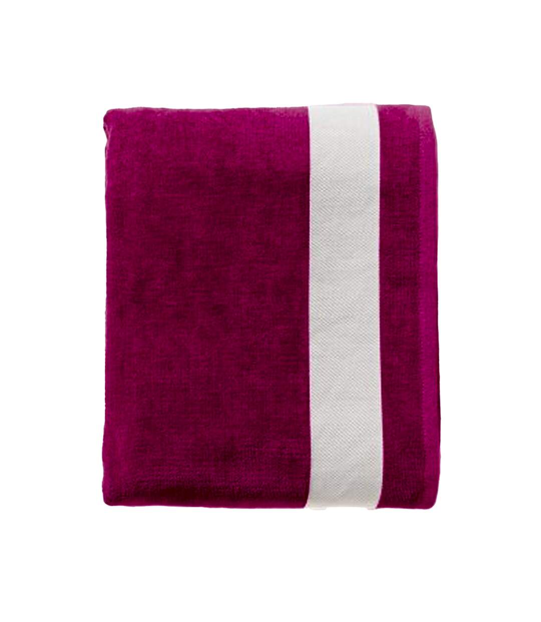 SOLS Lagoon Cotton Beach Towel (Fuchsia/White) (One Size) - UTPC2399