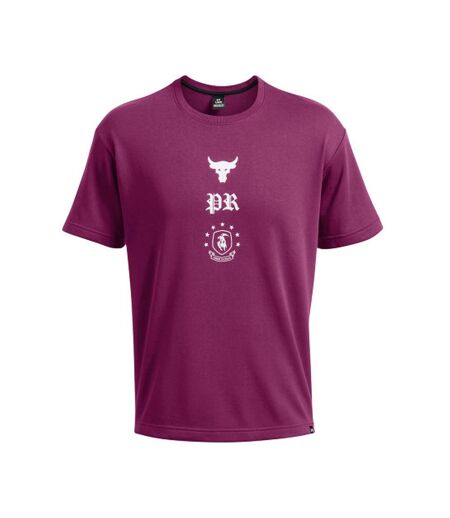 Mens Project Rock Terrycloth T-shirt Purple Under Armour