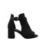 Womens/ladies lisa suede open toe block heel high heels black Where´s That From