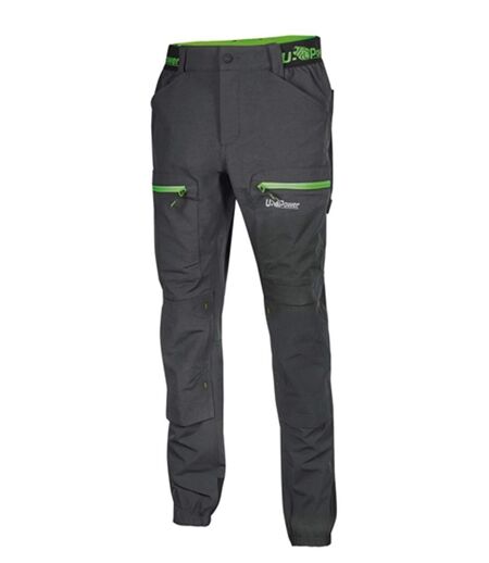 Pantalon de travail - Homme - UPFU281 - gris asphalte et vert