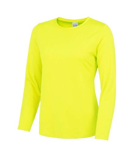 AWDis Just Cool - T-shirt à manches longues - Femme (Jaune électrique) - UTRW4814