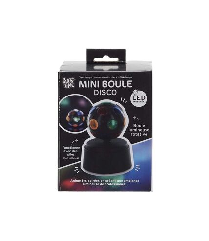 Paris Prix - Mini Boule Disco Led rotative 11cm Noir