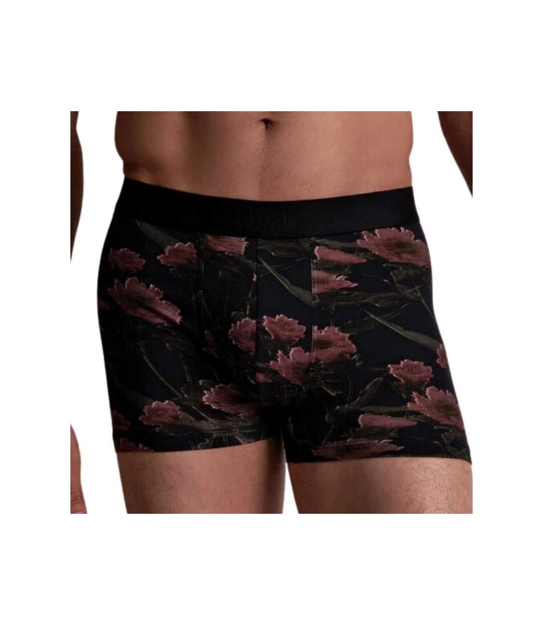 AUBADEMEN Boxer Homme Coton Bio BLUR Noir Rose-1