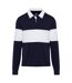 Unisex adult clyde organic cotton rugby polo sweatshirt navy/white Elevate