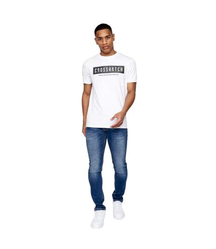 Mens selworthy logo t-shirt white Crosshatch