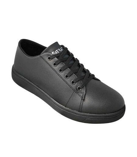 Unisex adult retro leather safety trainers black AFD