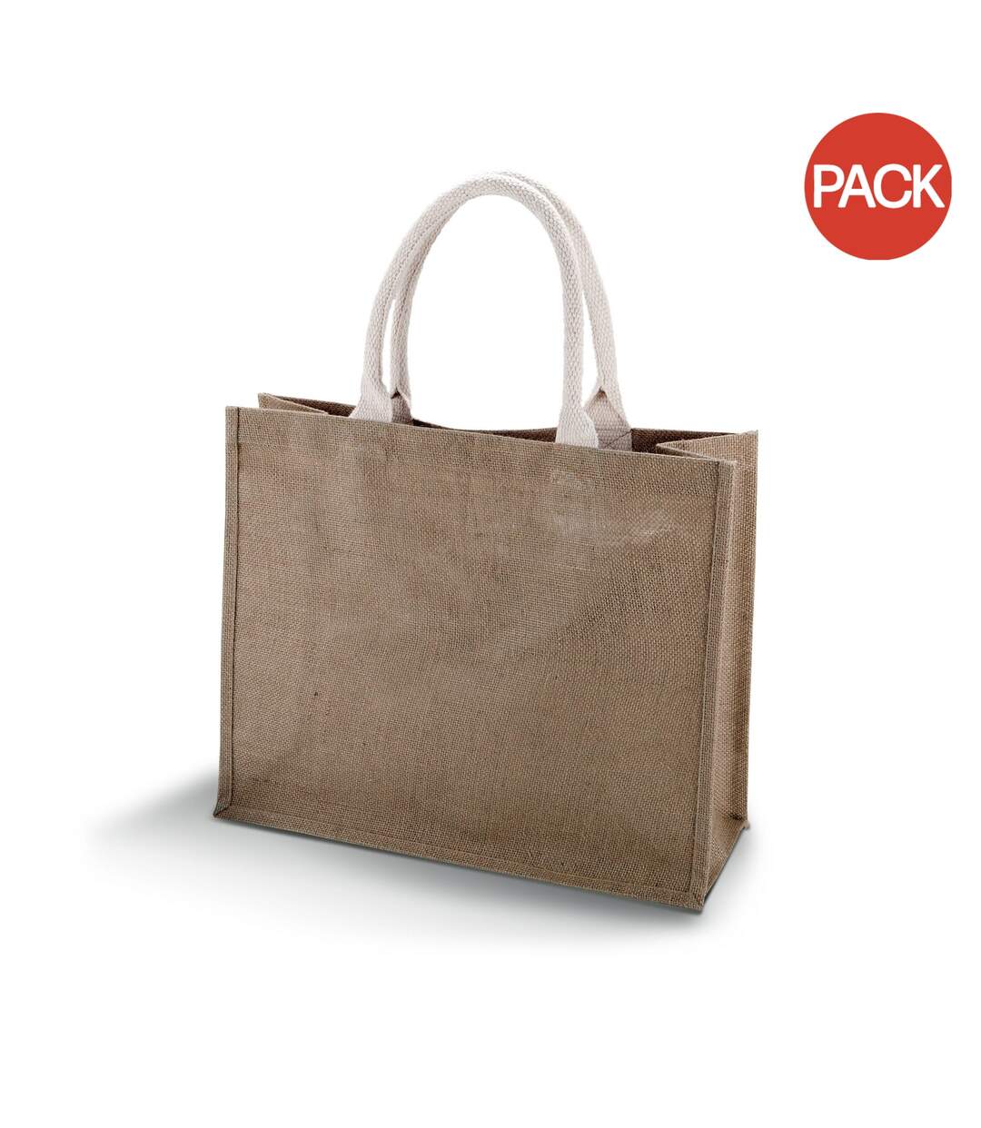 Lot de 2  Sac de plage en jute femme taille unique cappuccino Kimood-1