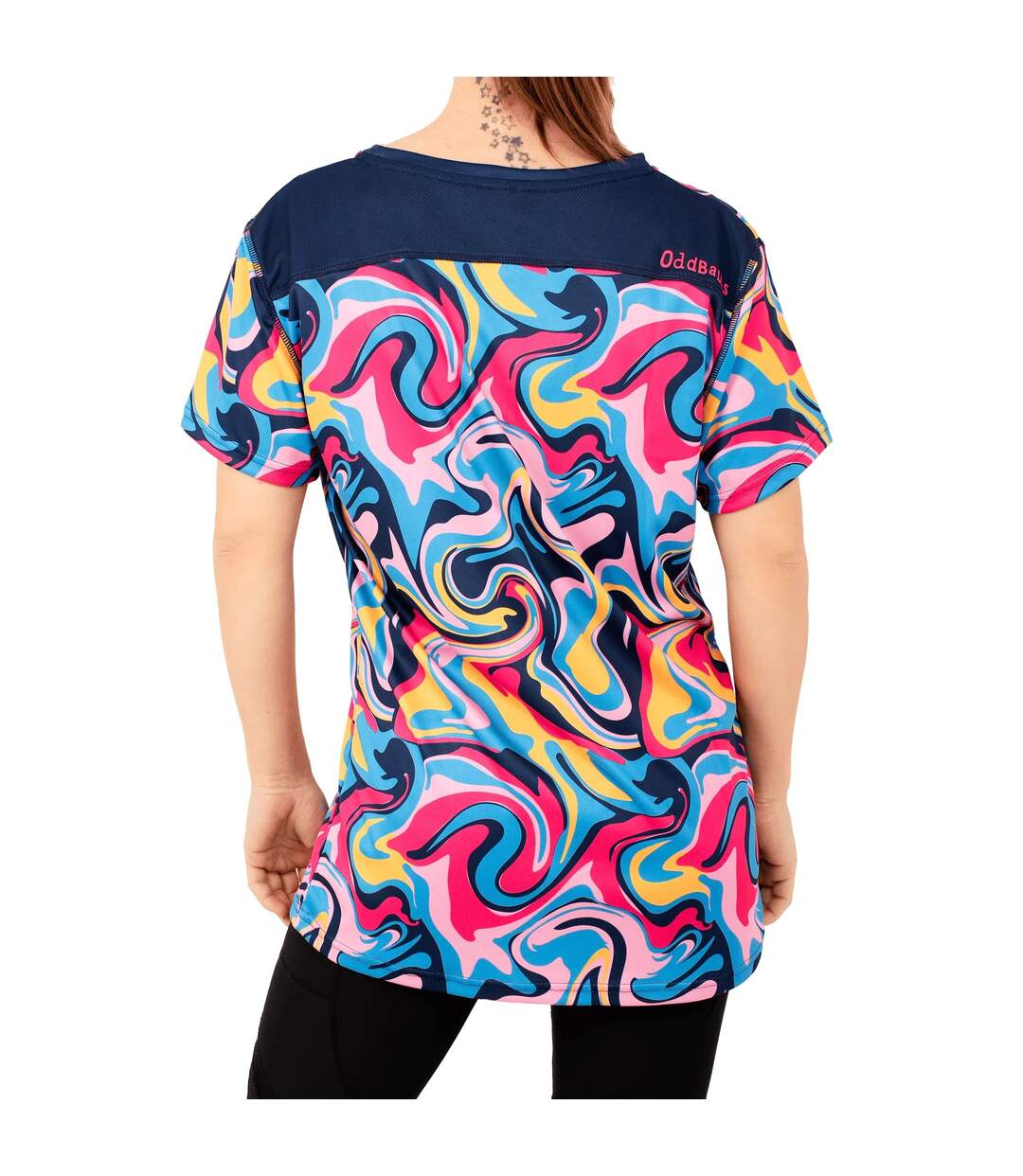 Womens/ladies adventurous ripple training t-shirt multicoloured OddBalls-2