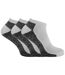 Mens Cotton Rich Sports Trainer Socks With Mesh And Ribbing (Pack Of 3) (White/Grey Marl) - UTMB303
