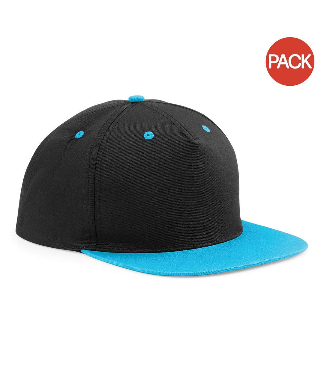 Lot de 2  casquettes adulte noir/bleu Beechfield-1