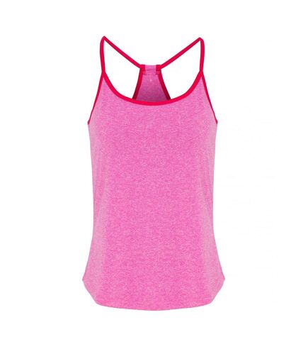 TriDri Womens/Ladies Yoga Vest (Pink Melange/Hot Pink) - UTRW6535