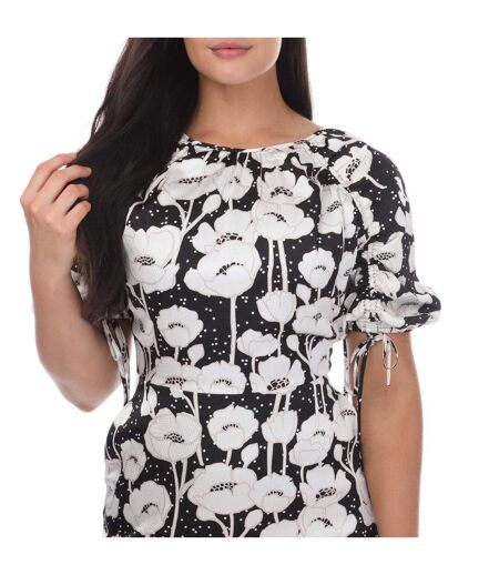 Robe mi-longue manches bouffantes abriee femme noir Ted Baker