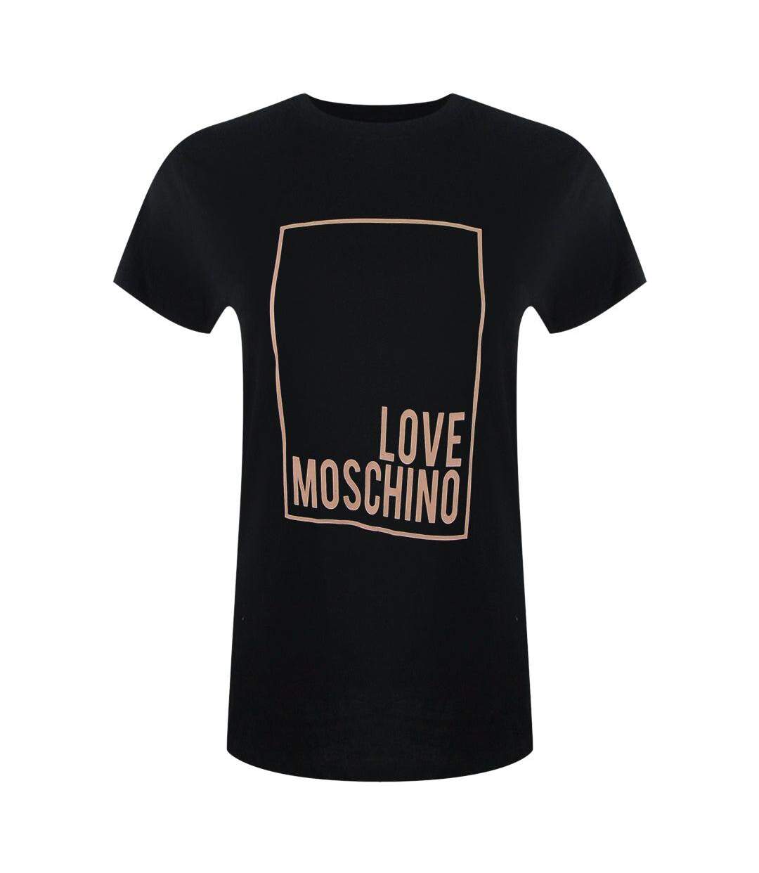 T-shirt Motif/style Logo Rectangulaire Femme Noir Love Moschino-1