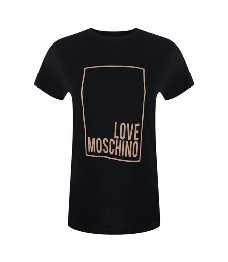 T-shirt Motif/style Logo Rectangulaire Femme Noir Love Moschino