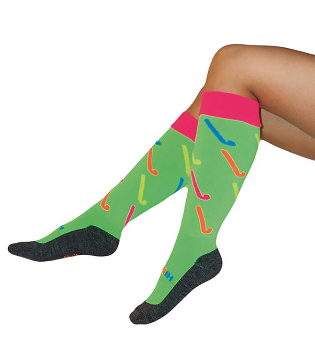 1 Pack Adults Knee High Hockey Socks with Hockey Stick Designs-3