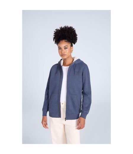 Womens/ladies Zuri Organic Hoodie Dark Blue Animal