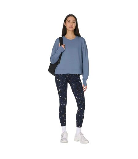 Womens/ladies After Class Long-sleeved Crop Sweatshirt Luxe Blue Sweaty Betty