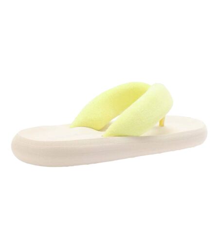 Womens/ladies sunset puff flip flops yellow Rocket Dog