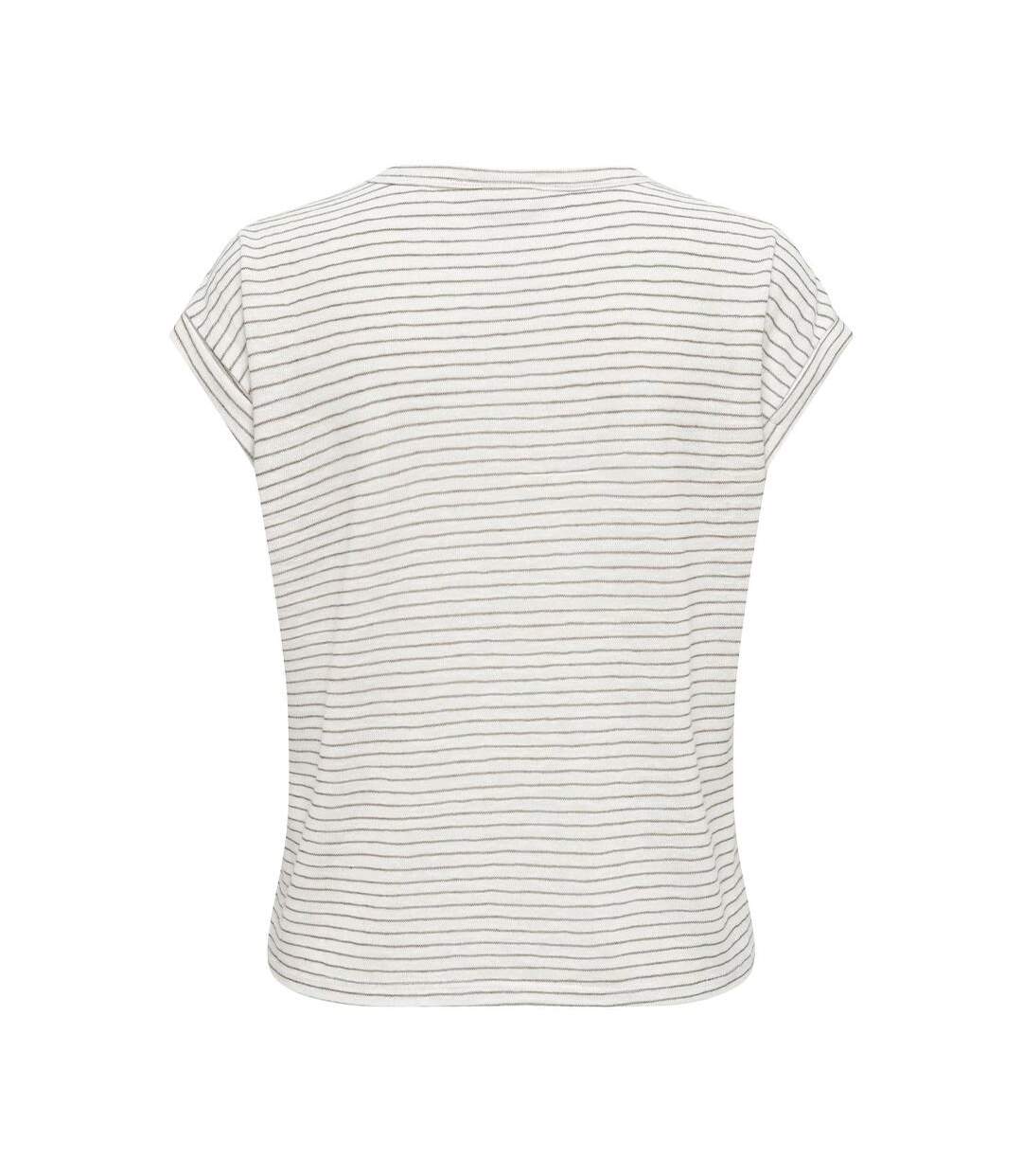 T-shirt Blanc/Beige Femme JDY CAPTAIN - L-2