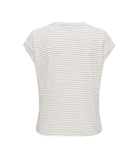 T-shirt Blanc/Beige Femme JDY CAPTAIN - L