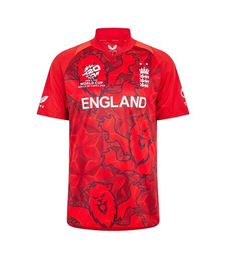 Mens Ecb T20 England Cricket Replica Cricket Shirt Red Castore