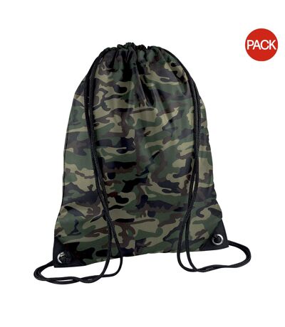 Lot de 2  Sac de gym 11 litres taille unique camouflage jungle Bagbase