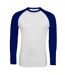 SOLS Mens Funky Contrast Long Sleeve T-Shirt (White/Royal Blue)