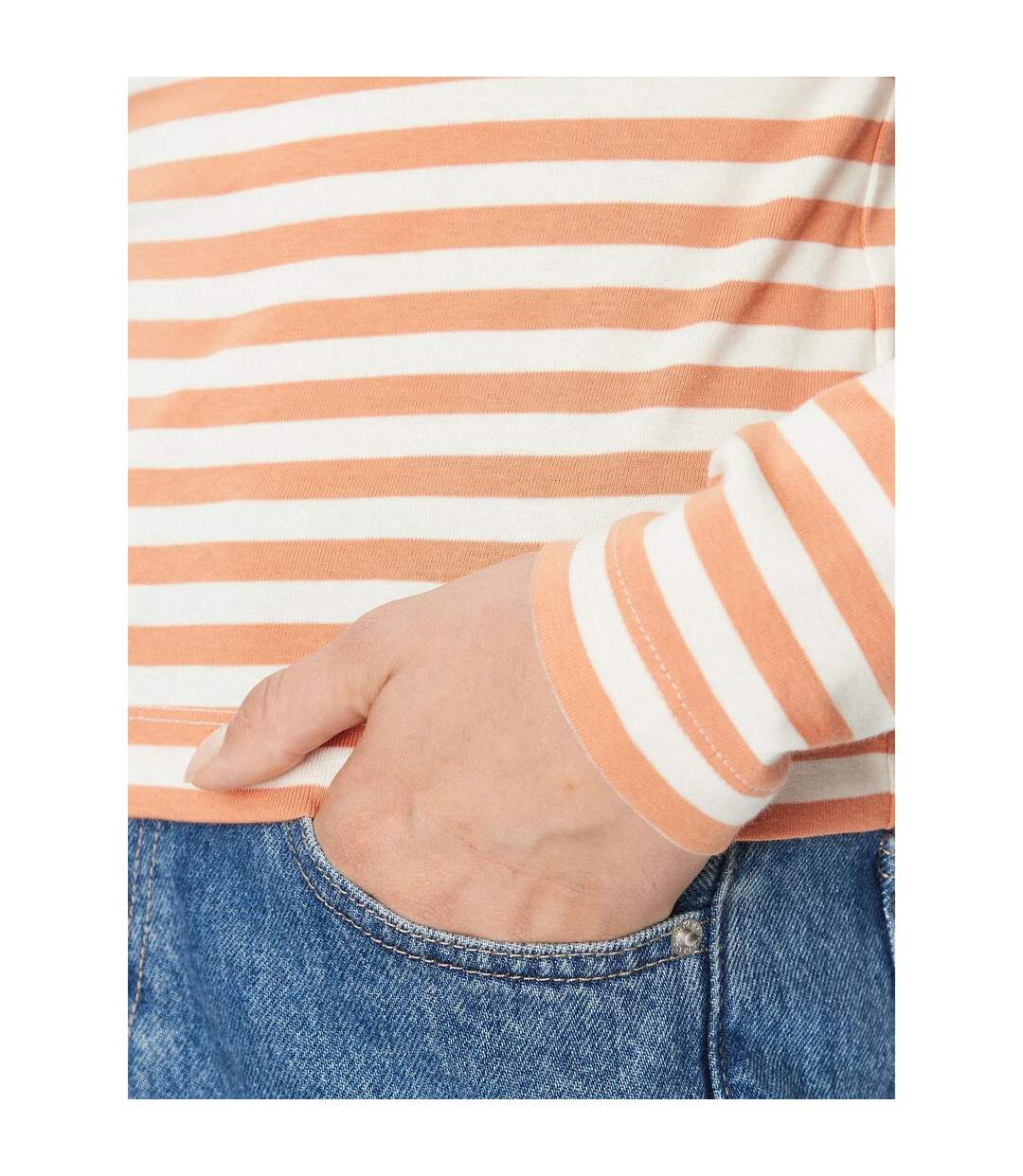 Sweat Motif/style Rayé Femme Beige Orange Calvin Klein-3