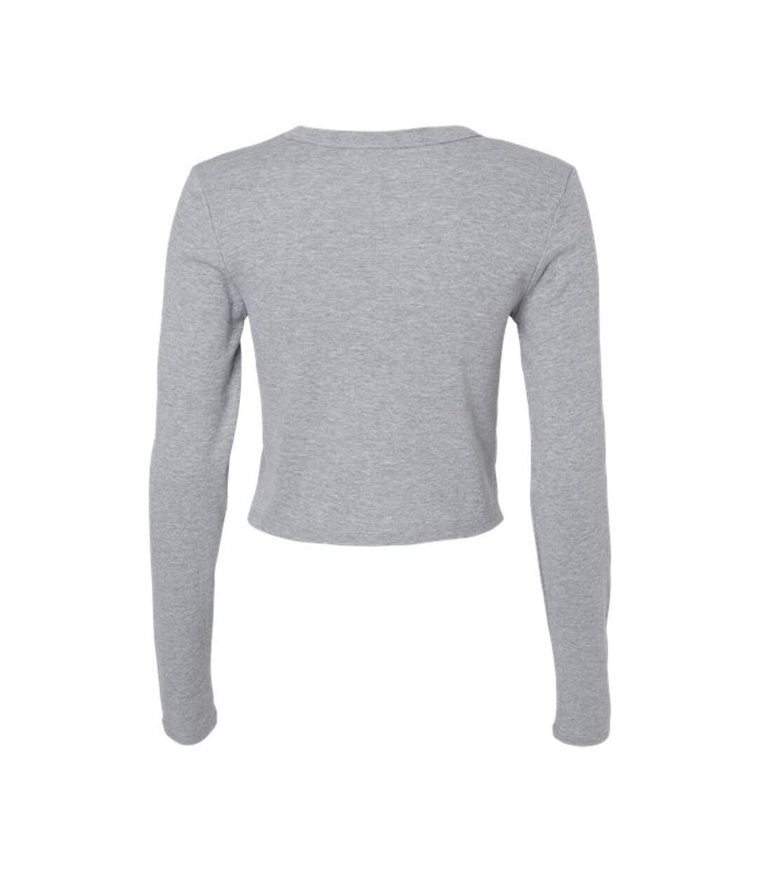 T-shirt Manches Longues Femme Gris Clair Chiné Bella + Canvas-2