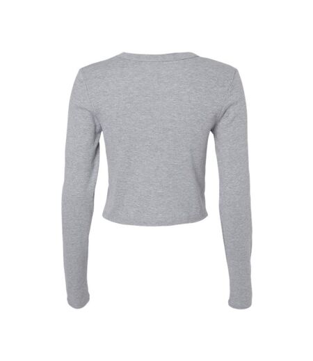 T-shirt Manches Longues Femme Gris Clair Chiné Bella + Canvas