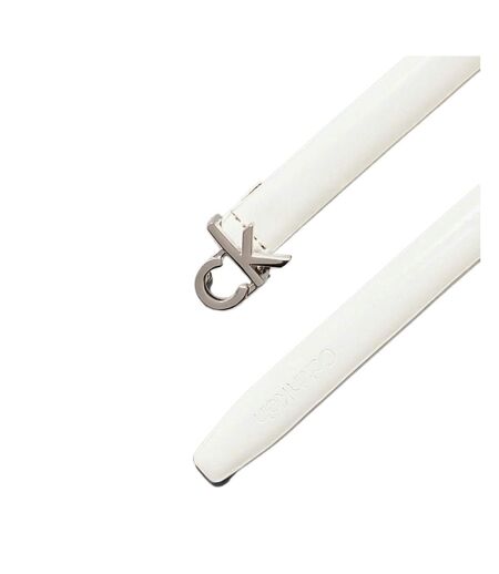 Ceinture blanche femme calvin klein jeans ck buckle skinny