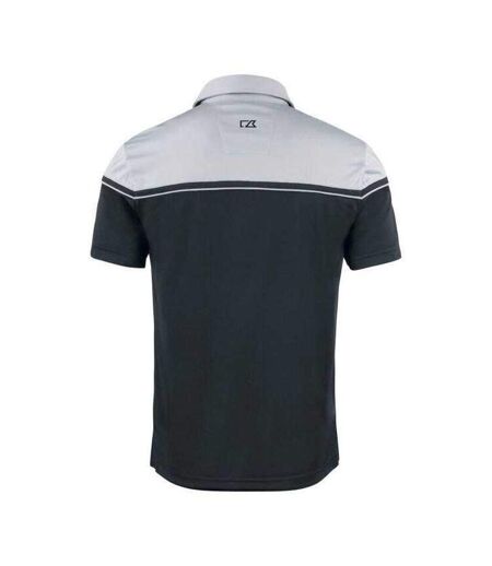 Mens Seabeck Colour Block Polo Shirt Black Light Grey Cutter & Buck