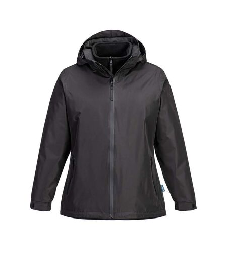 Womens/ladies 3 In 1 Padded Jacket Black Portwest