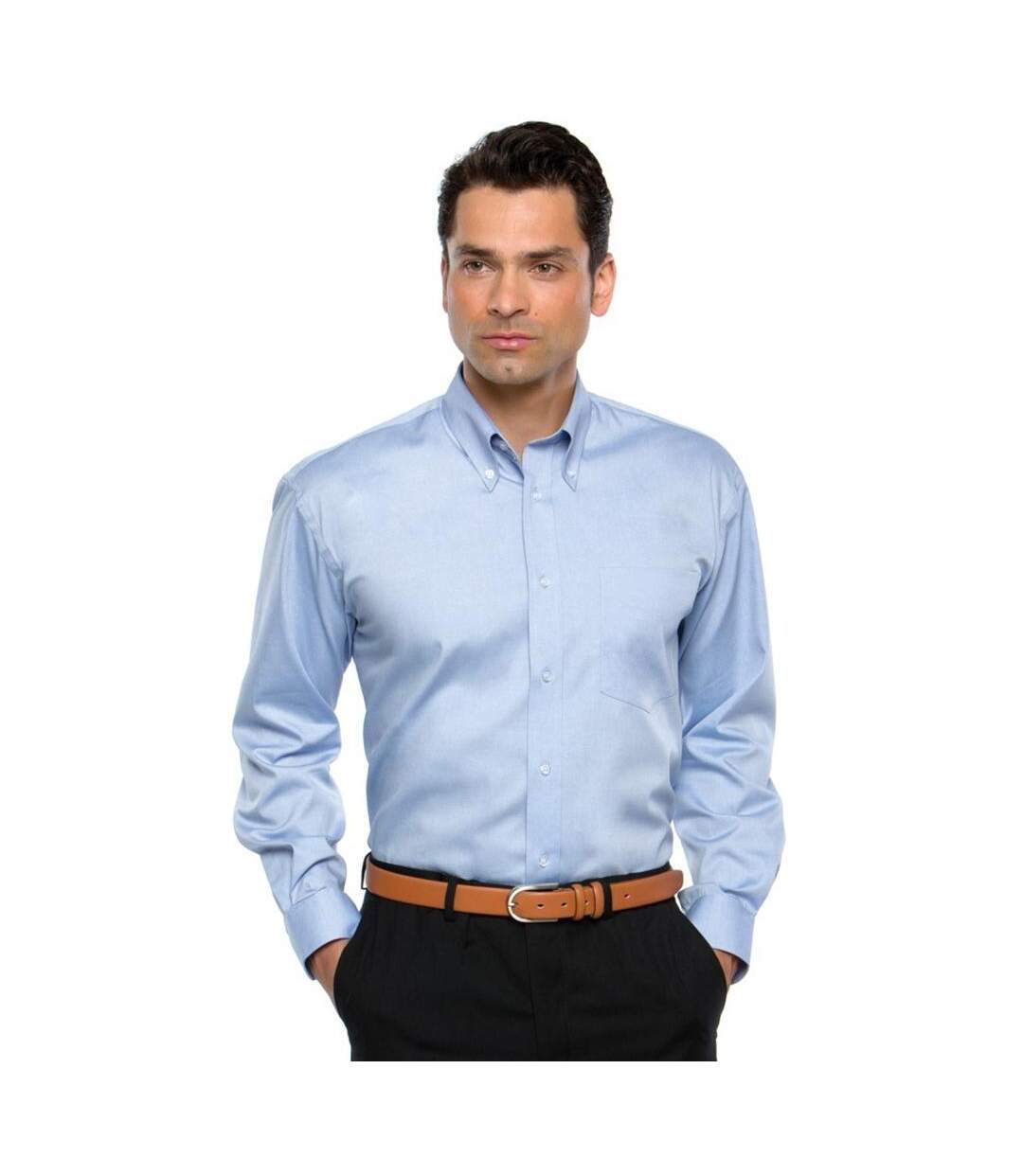 Chemise À Manches Longues Homme Bleu Clair Kustom Kit-1