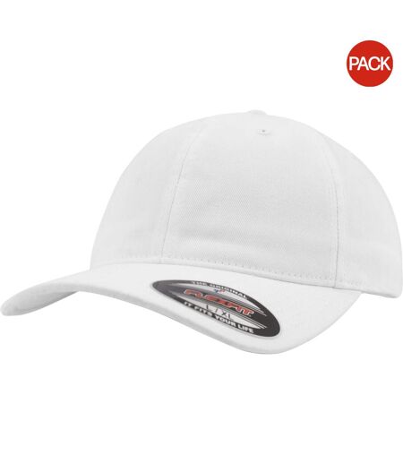 Lot de 2  casquettes baseball adulte blanc Flexfit