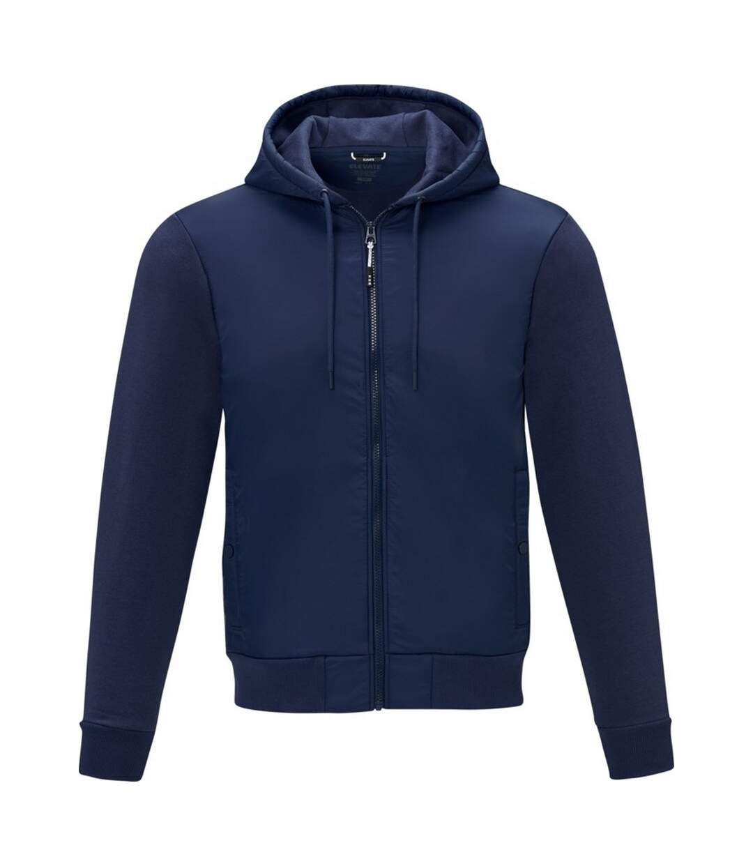 Mens darnell full zip hoodie navy Elevate Life-1