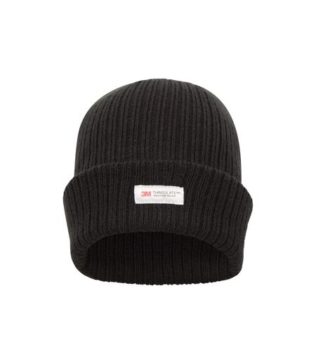 Mens knitted thinsulate beanie black Mountain Warehouse