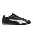 Mens Catch Leather Low Cut Flat Trainers Black White Puma-1
