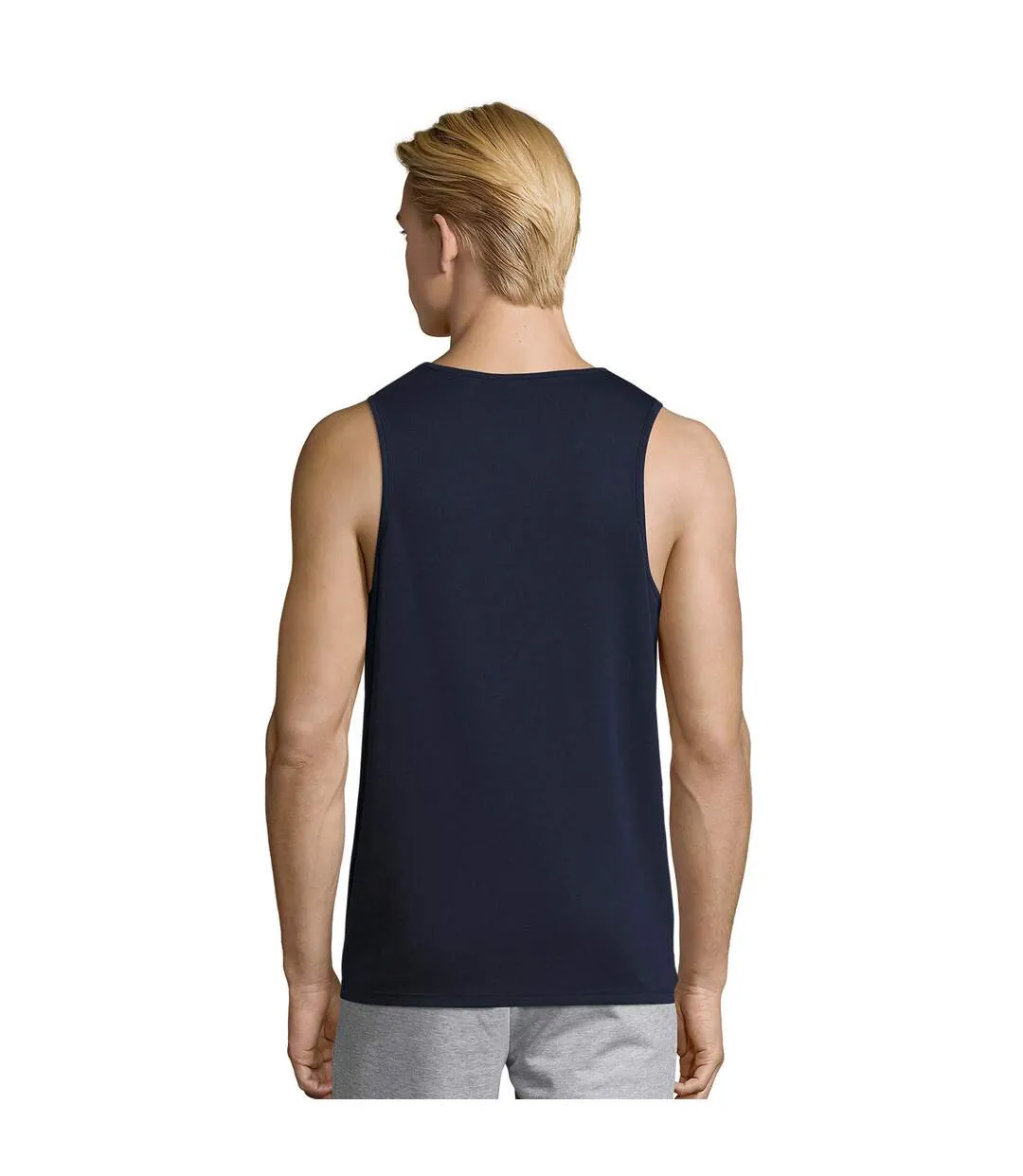 Débardeur Sporty Homme Bleu Marine Français SOLS-3